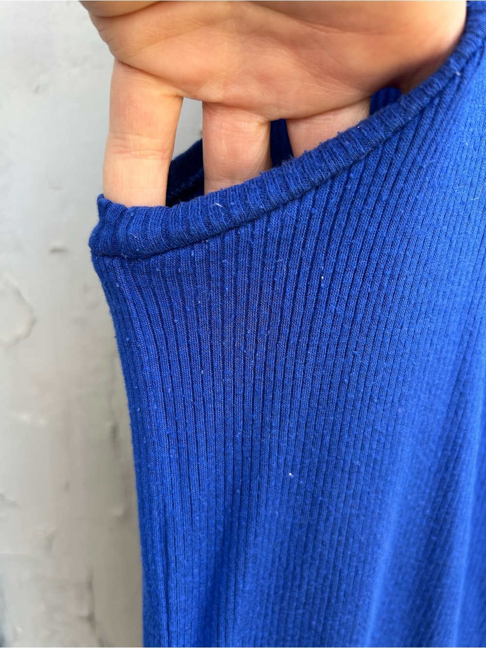 Hoi bo Blue ribbed tank, Small - Picture 4 of 9